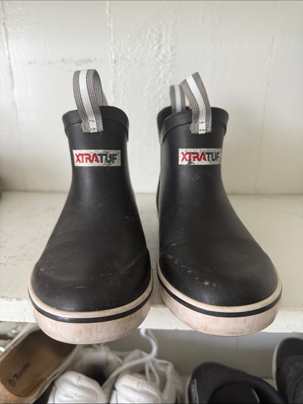 XTRATUF Kids Black Slip-On Waterproof Rain Boots